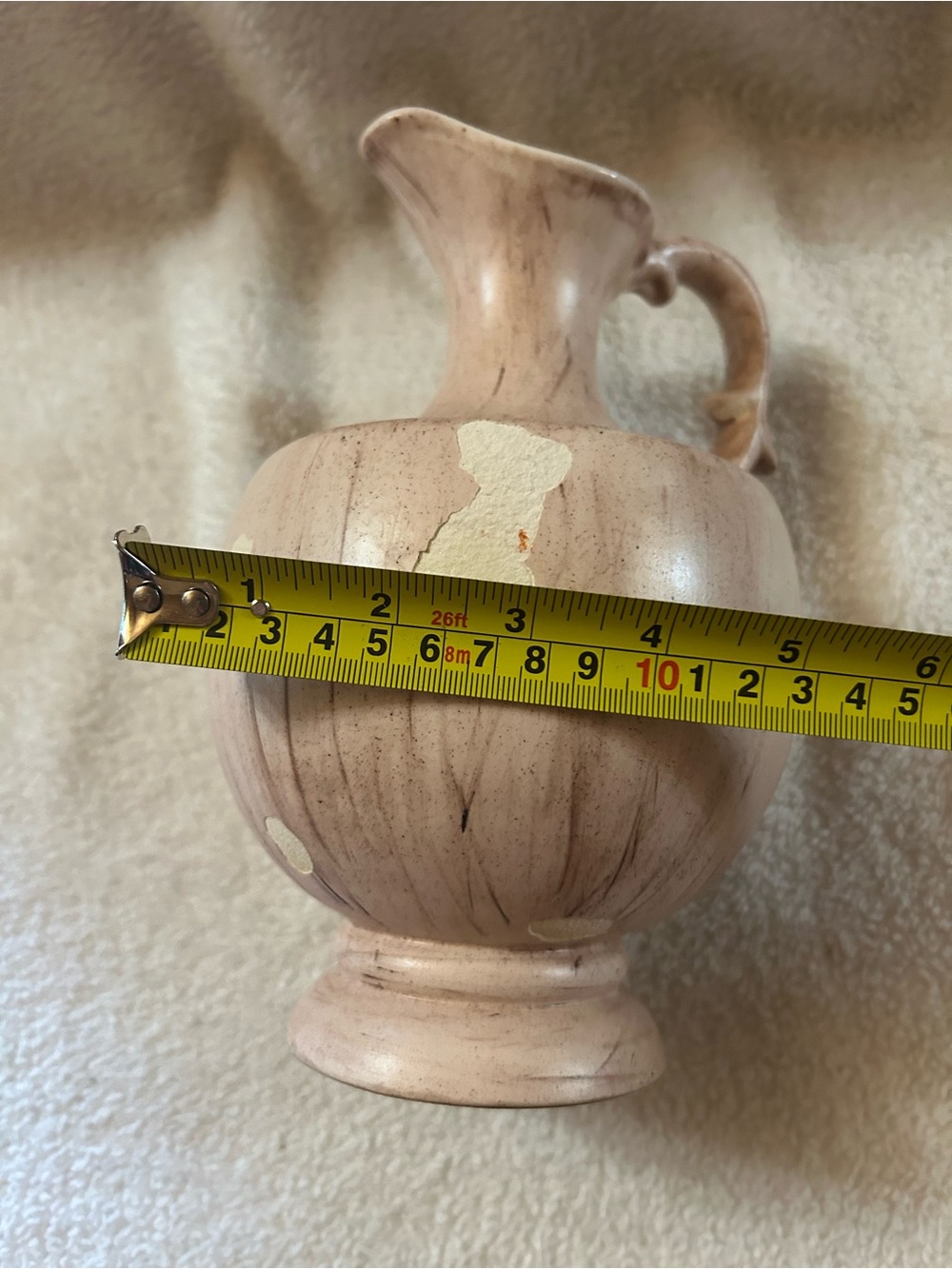 Vintage Cream Ceramic Pitcher - Picture 12 of 13